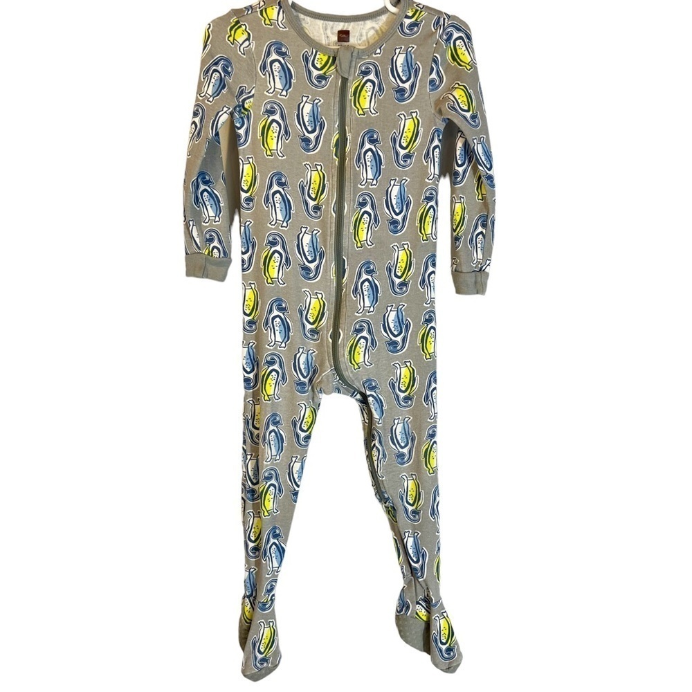 Tea Collection Penguin Pal Patterned Foot Pajamas